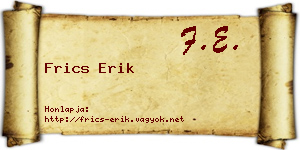 Frics Erik névjegykártya